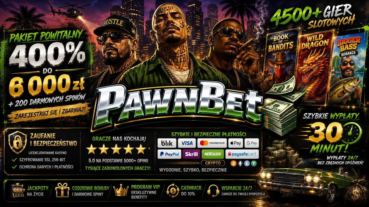 Pawnbet Casino — bonus powitalny 400% do 6 000 zł oraz 200 darmowych spinów